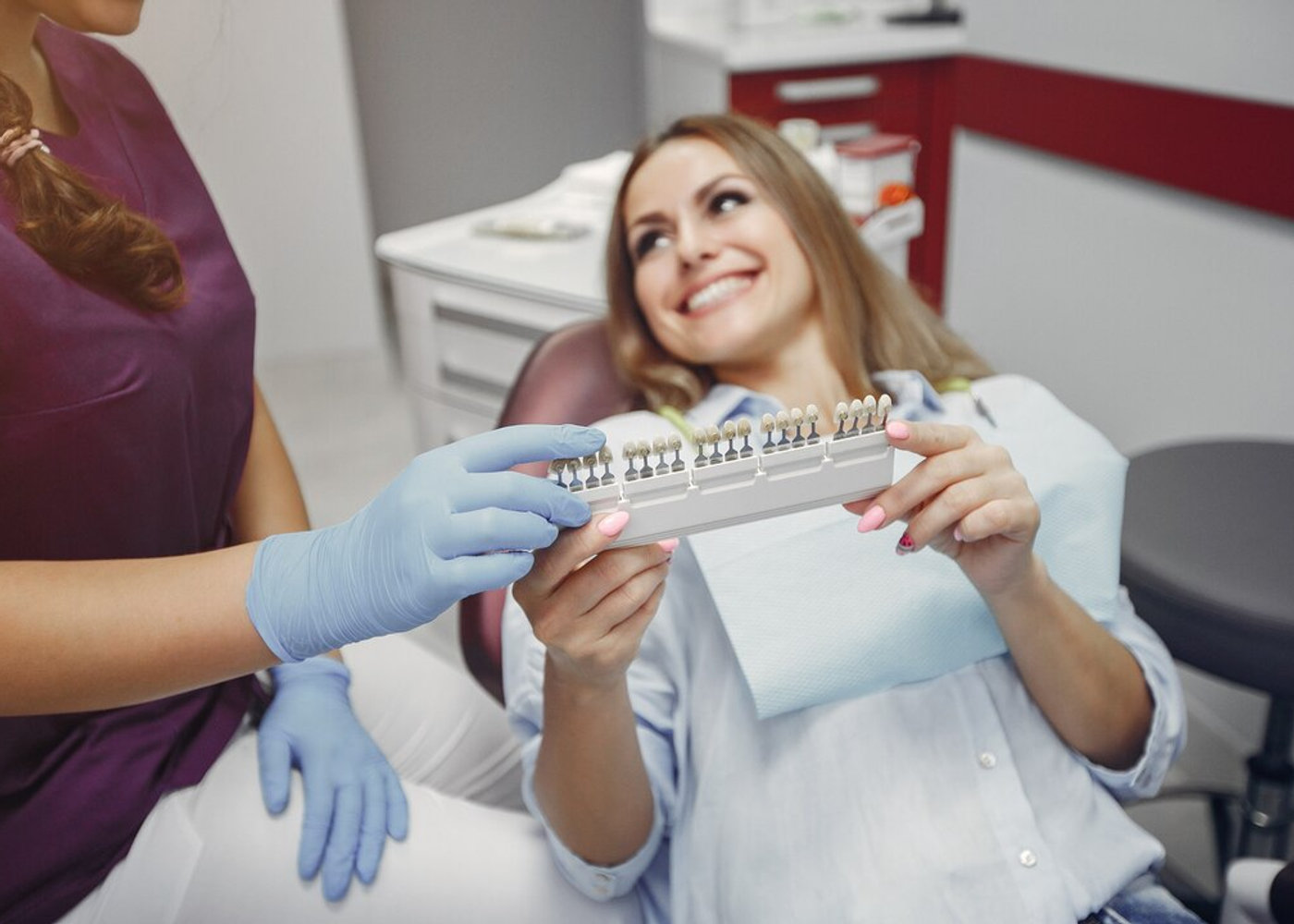 A patient at the dentist