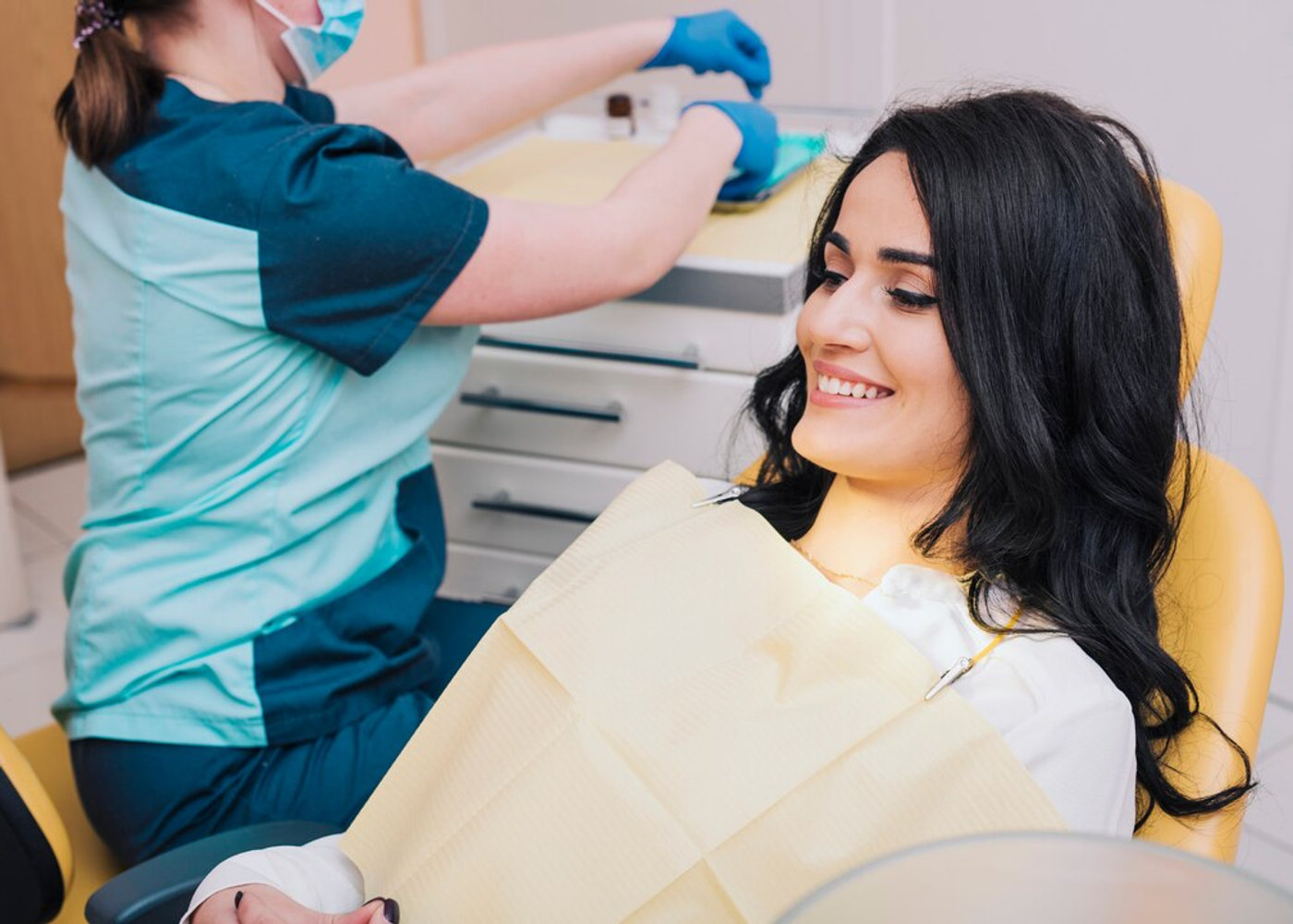 A patient at the dentist
